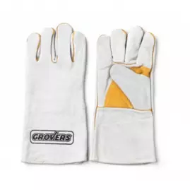Краги спилковые Grovers H-796-YP, бело-желтые Краги спилковые Grovers H-796-YP, бело-желтые