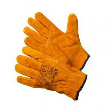 Перчатки Драйвер Люкс цельноспилковые желтые. Фото 1